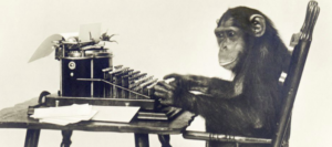 monkey typing at a typewriter